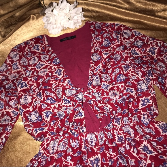 Honey Punch Women’s Long Sleeve Romper Flowing Shorts Small - Picture 2 of 9